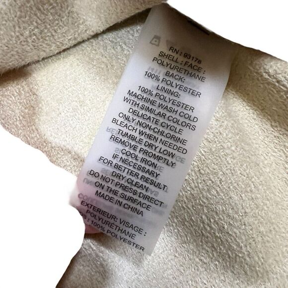 Elie Tahari Faux Leather Short Jacket Shacket Button Down Tan Camel Size XS - Picture 3 of 7